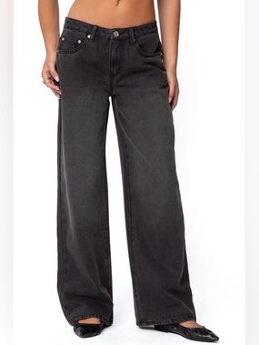 Edikted Raelynn washed Boyfriend Jeans Wide Leg Jeans size xs